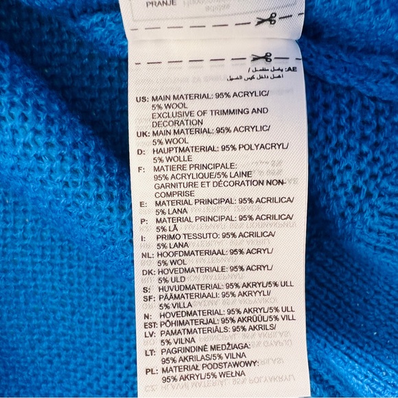 New ADIDAS ORIGINALS Women’s Wool Blend Blue Version Knit Sweater IL8535 Sz S - Picture 14 of 15